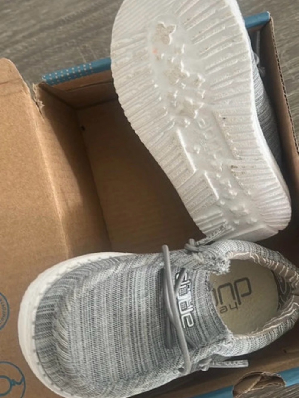 Hey Dude Kids Grey Knit Slip-On Sneakers - Picture 3 of 3